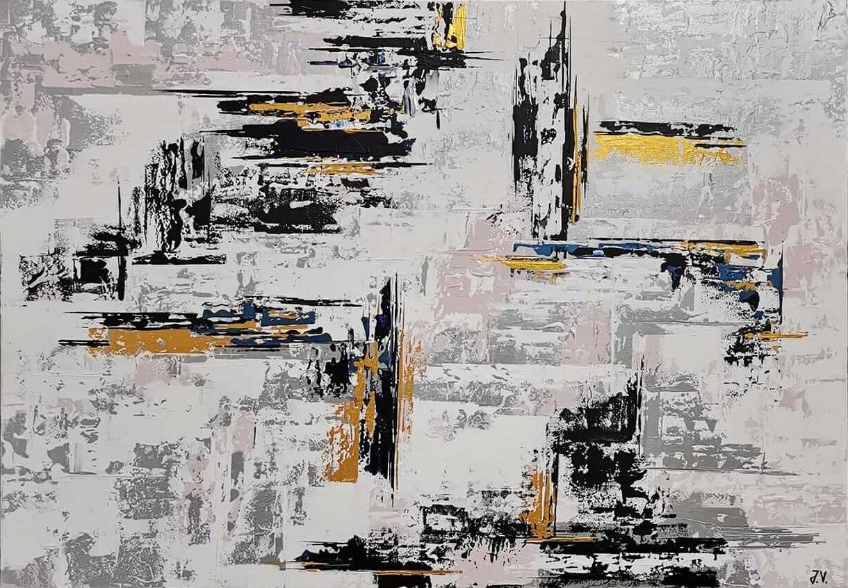 Paveikslas Tarp rožinės ir pilkos.